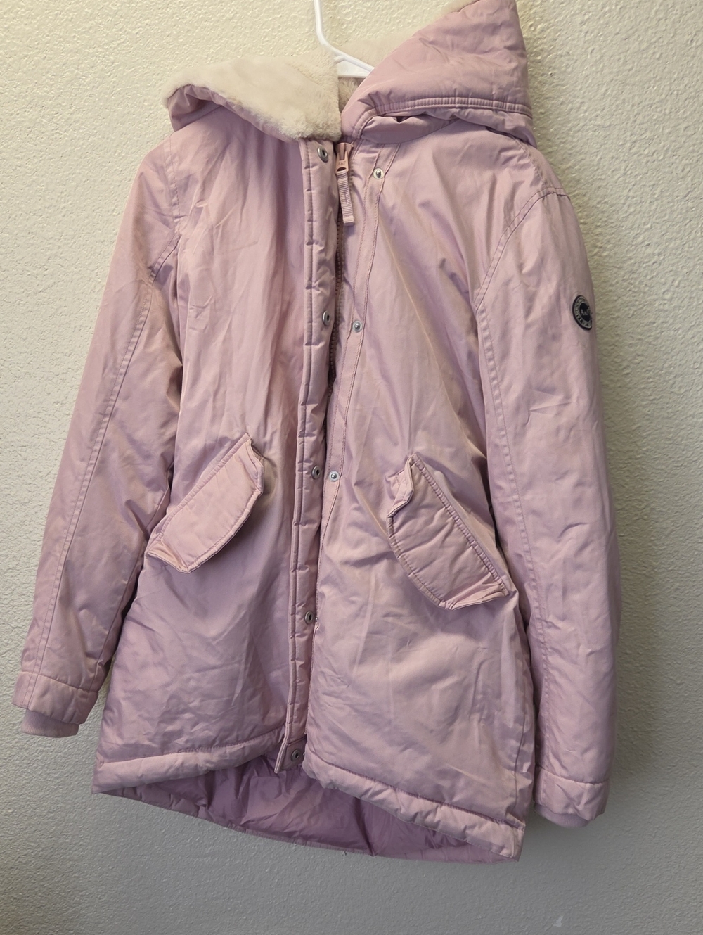 Abercrombie Light Pink Hooded Winter Coat -